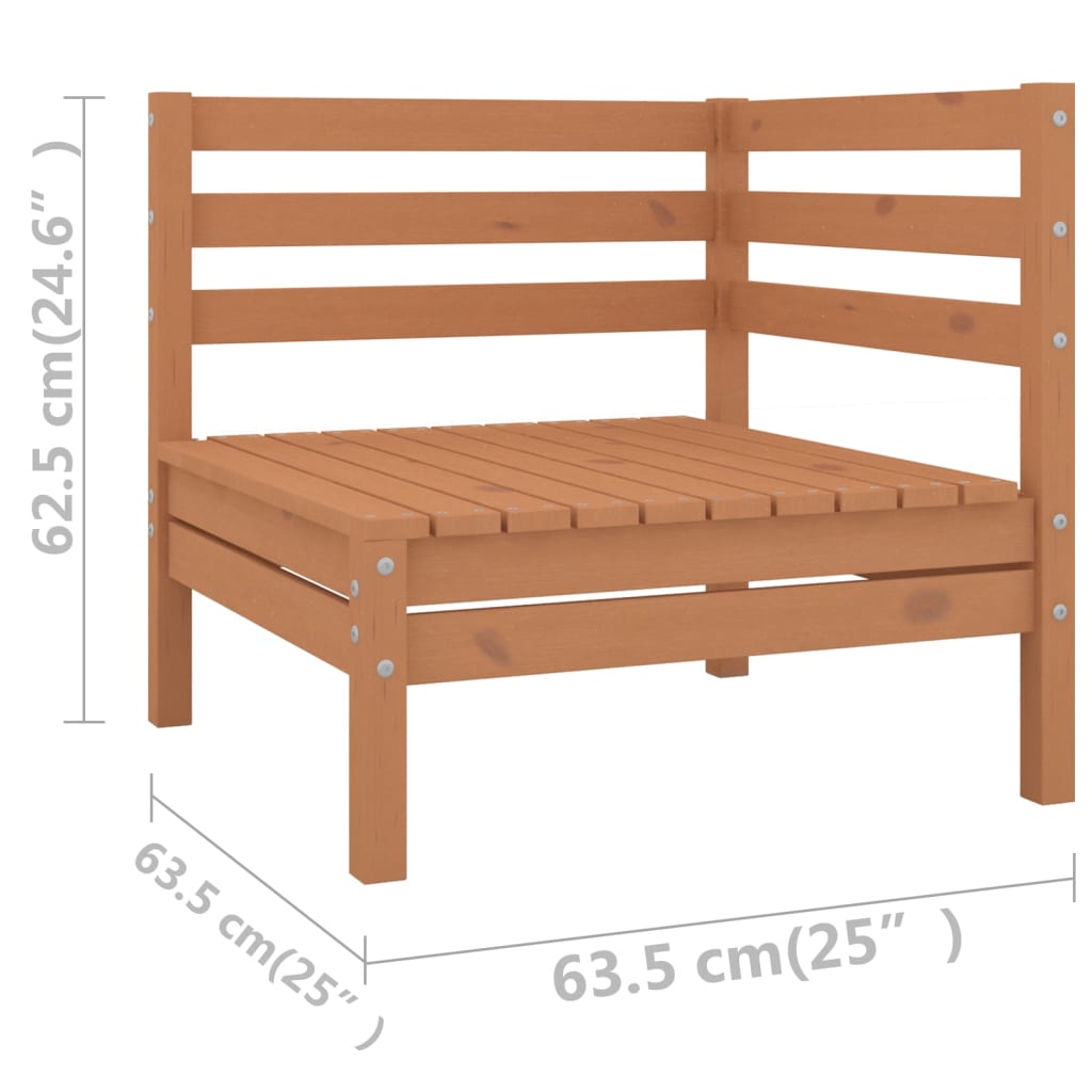 vidaXL Salon de jardin 11 pcs Marron miel Bois de pin massif