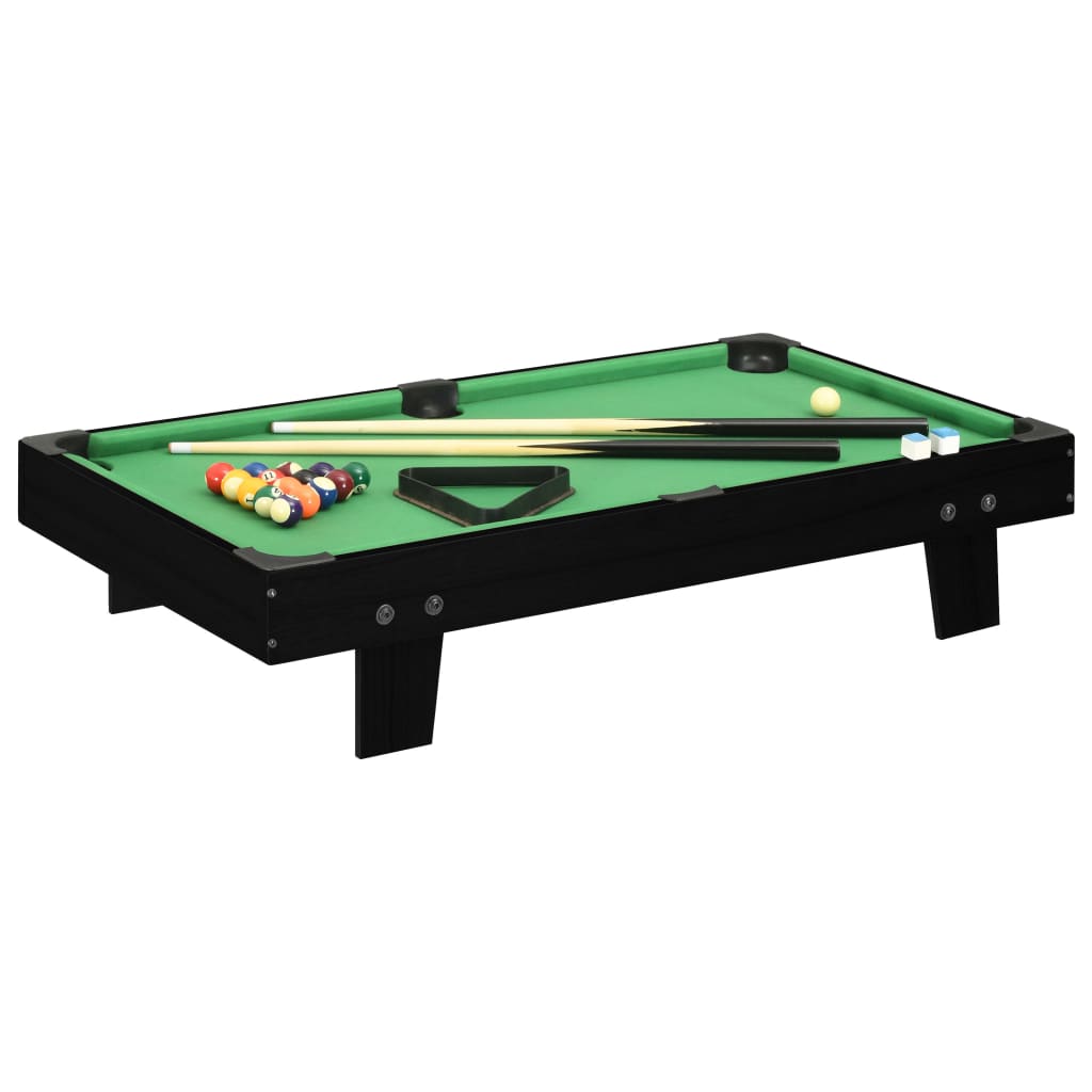 vidaXL Mini table de billard 3 pieds 92x52x19 cm Noir et vert