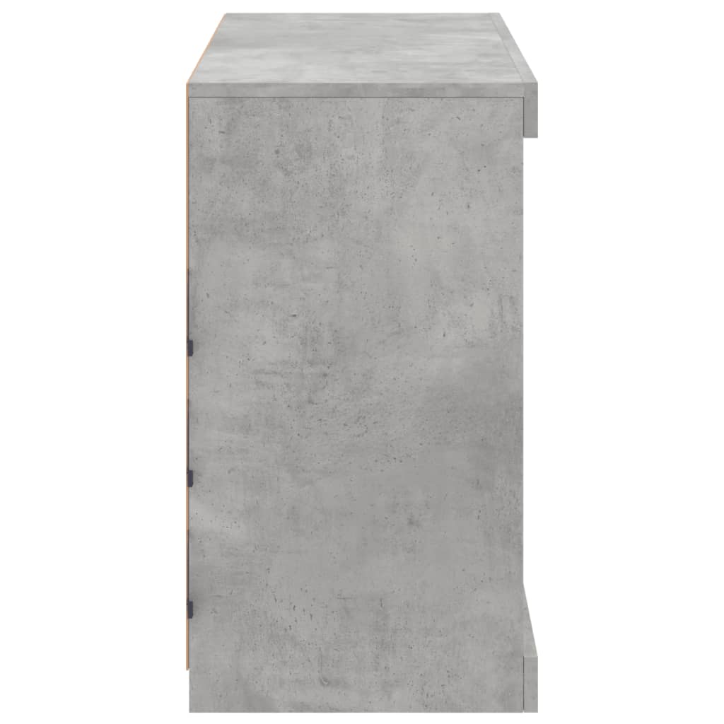 vidaXL Buffet avec lumières LED gris béton 81x37x67 cm