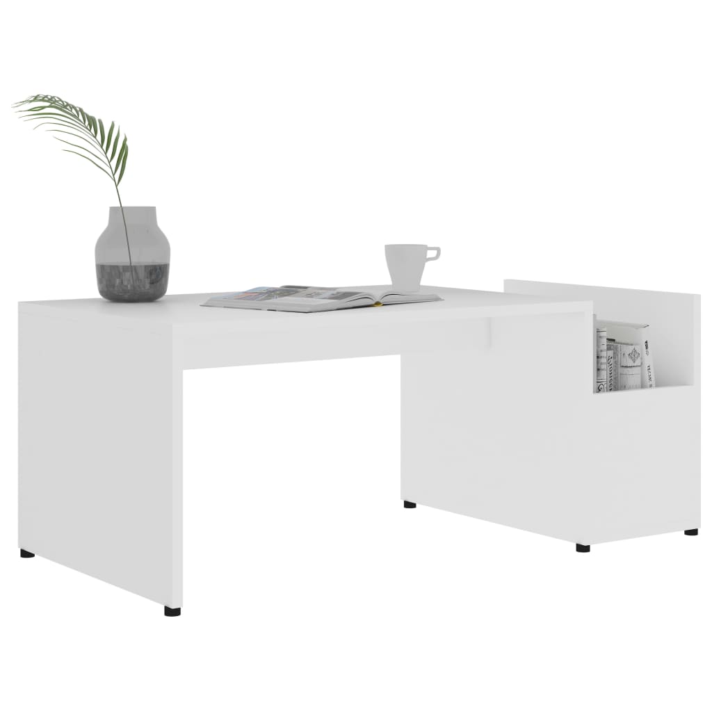 vidaXL Table basse Blanc 90x45x35 cm Aggloméré