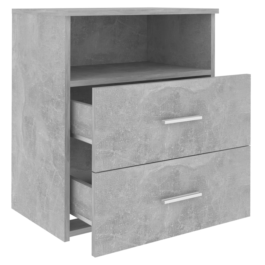 vidaXL Tables de chevet 2 pcs Gris béton 50x32x60 cm