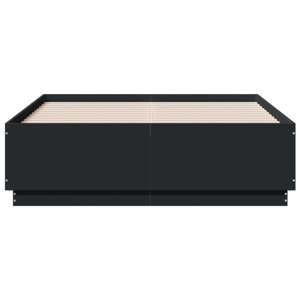 vidaXL Cadre de lit avec LED sans matelas noir 120x190 cm