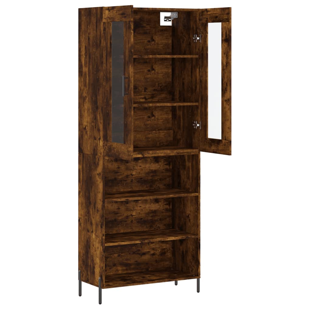 vidaXL Buffet haut Chêne fumé 69,5x34x180 cm Bois d'ingénierie