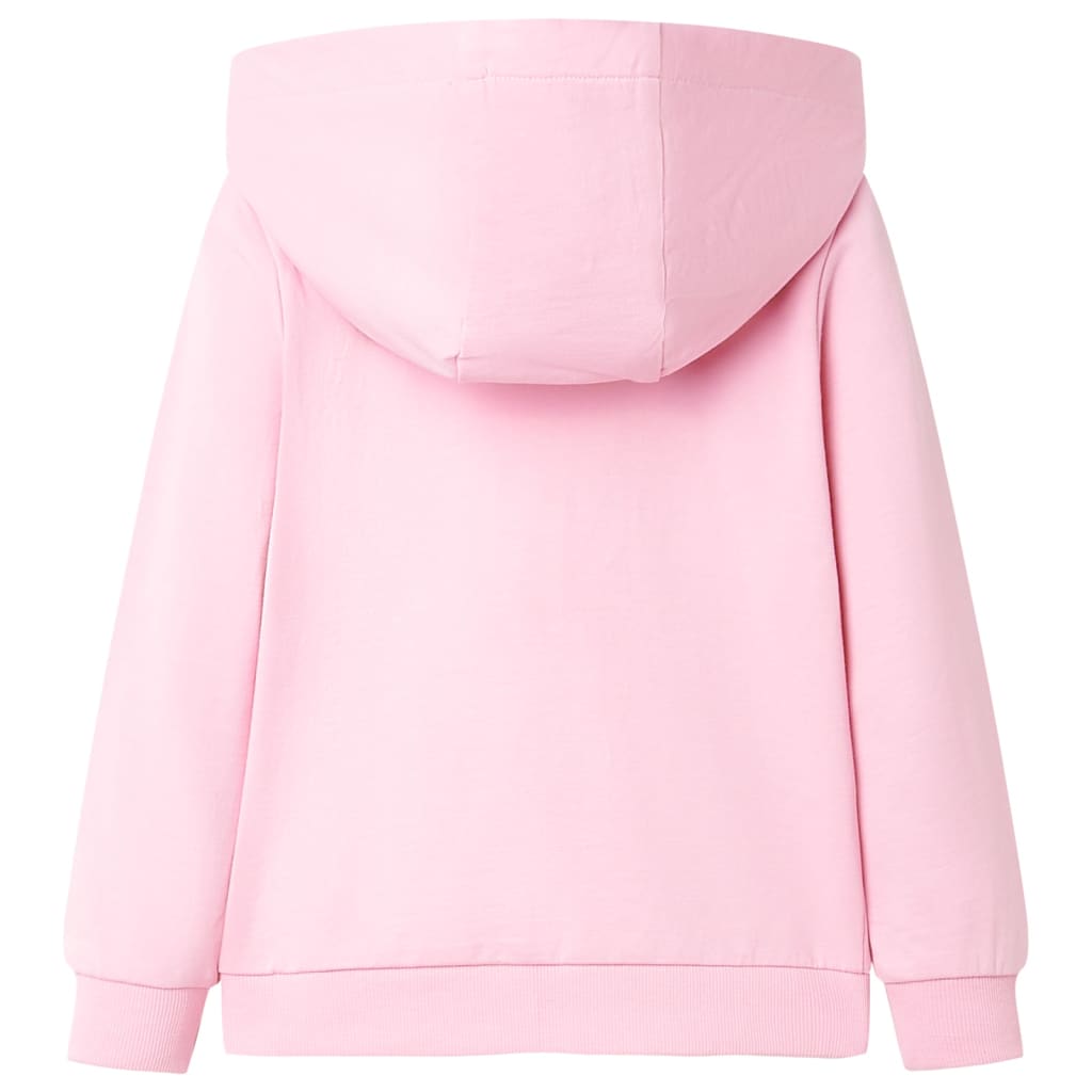 Sweatshirt à capuche avec fermeture éclair pour enfants rose vif 104