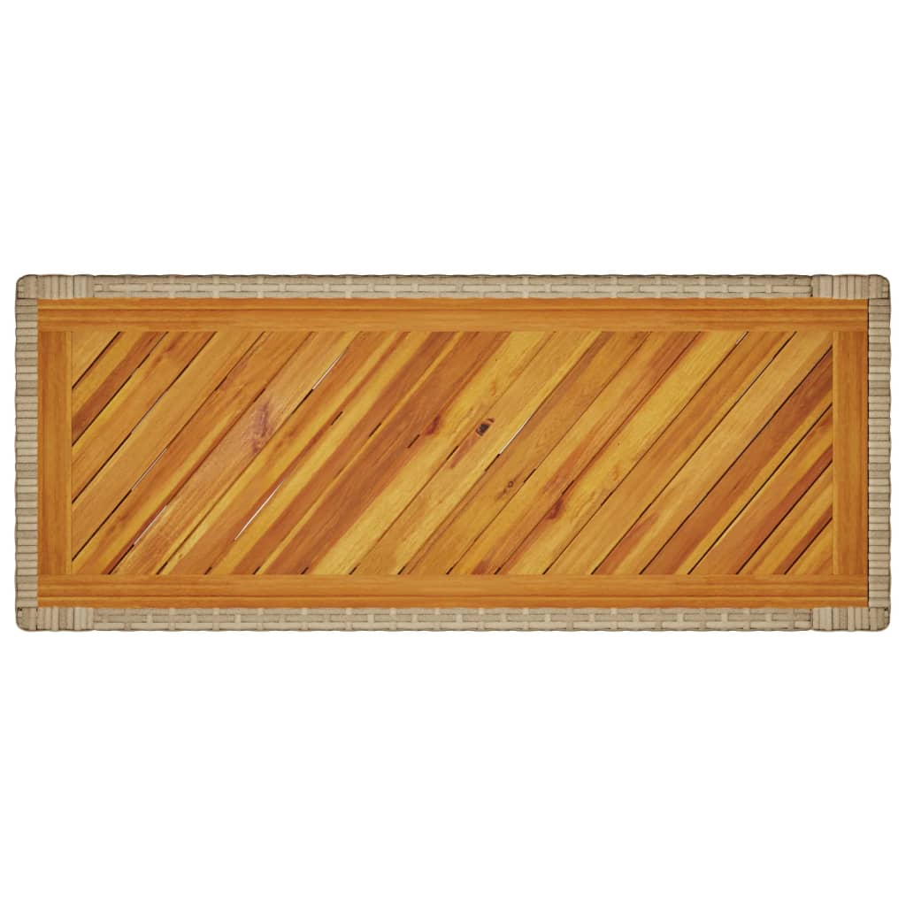 vidaXL Table d'appoint de jardin dessus en bois beige 100x40x75 cm