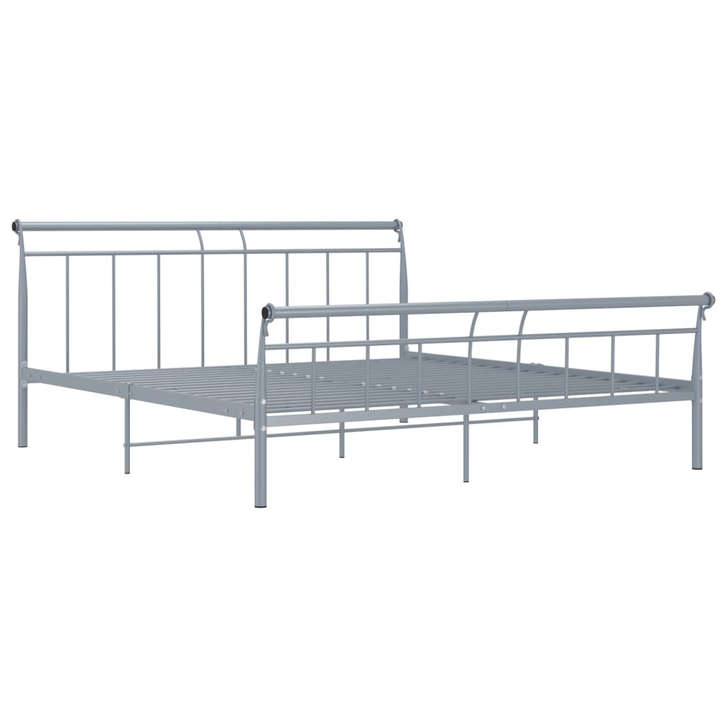 vidaXL Cadre de lit sans matelas gris métal 180x200 cm