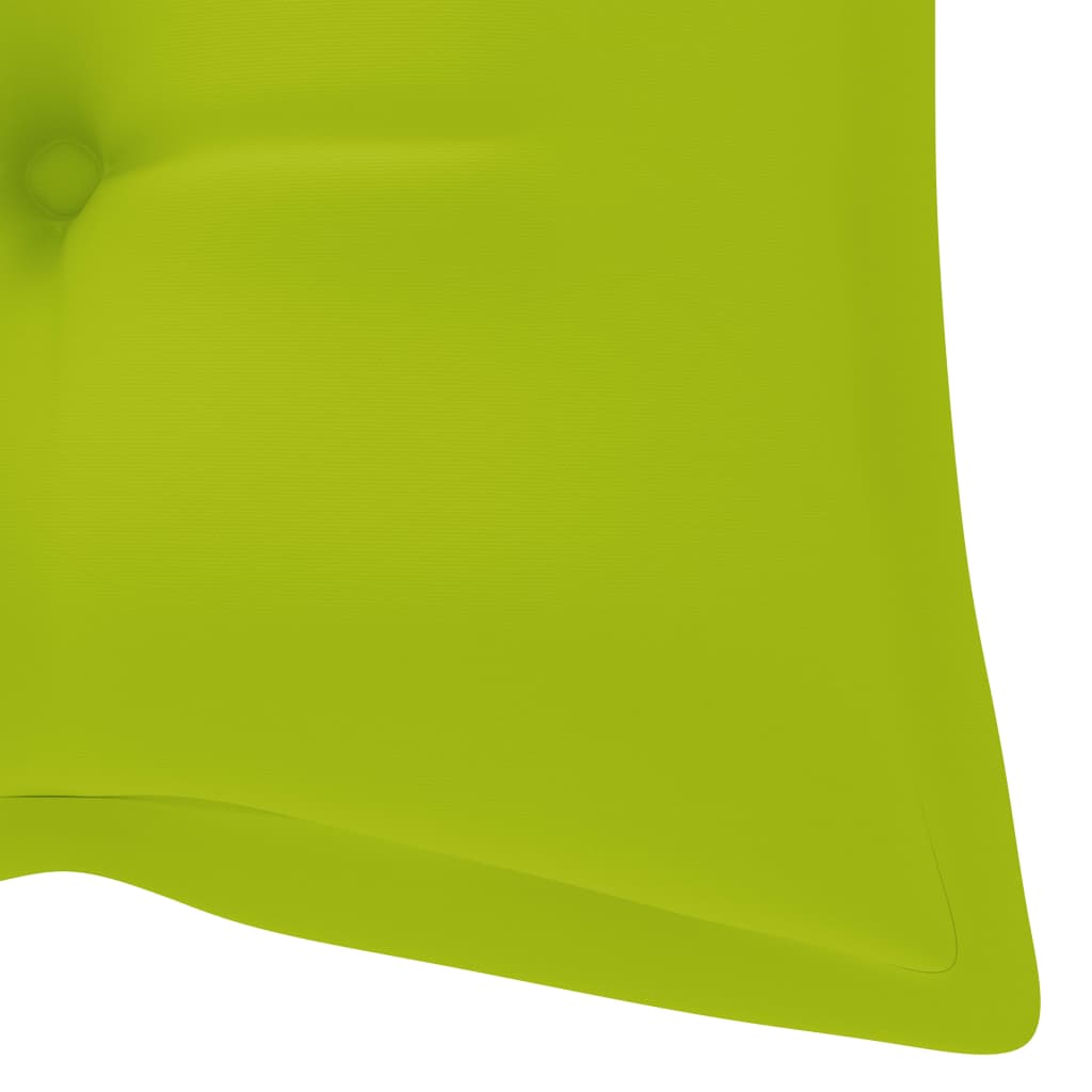 vidaXL Balancelle avec coussin vert vif 120 cm Bois de teck solide