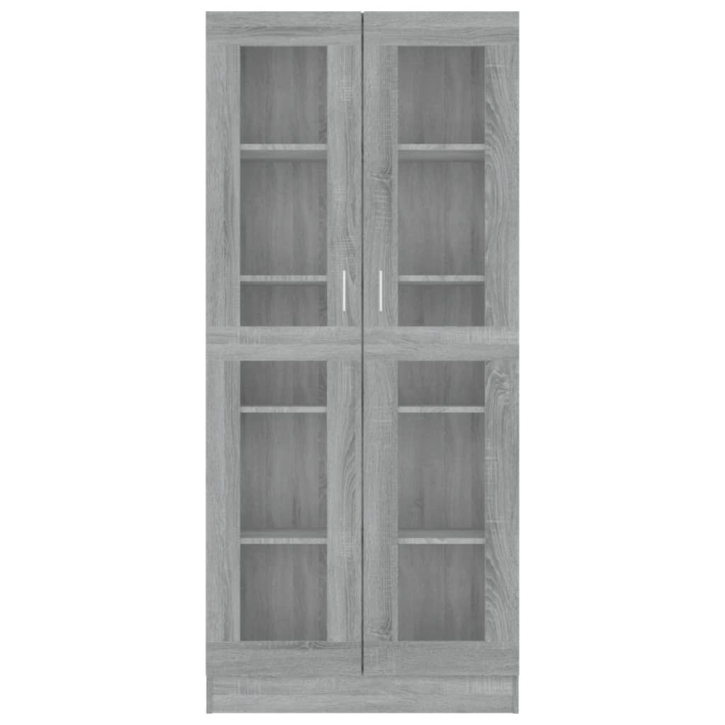 vidaXL Armoire à vitrine Sonoma gris 82,5x30,5x185,5cm Bois ingénierie