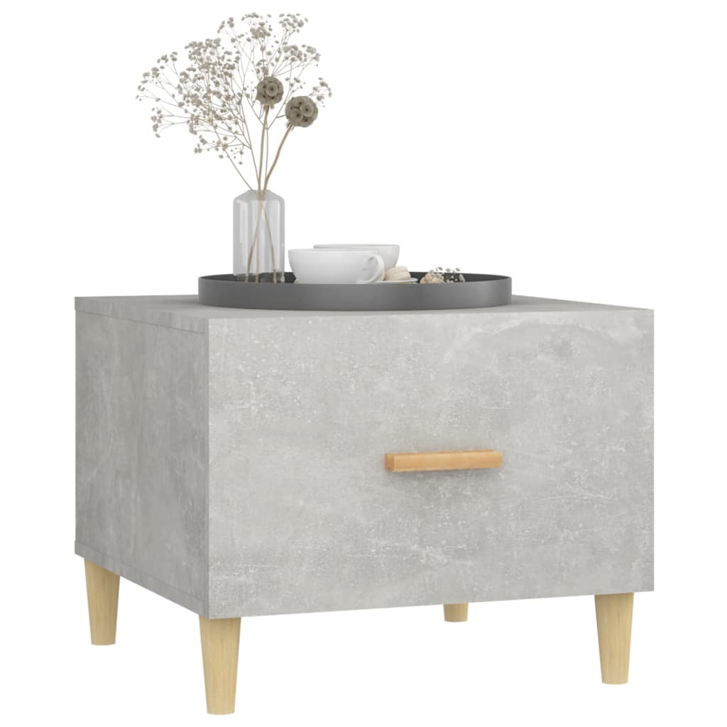 vidaXL Table basse Gris béton 50x50x40 cm Bois d'ingénierie