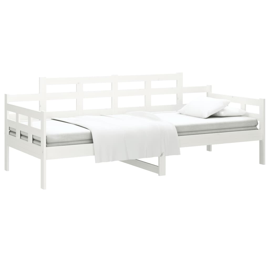 vidaXL Lit de jour sans matelas blanc bois de pin massif 90x200 cm