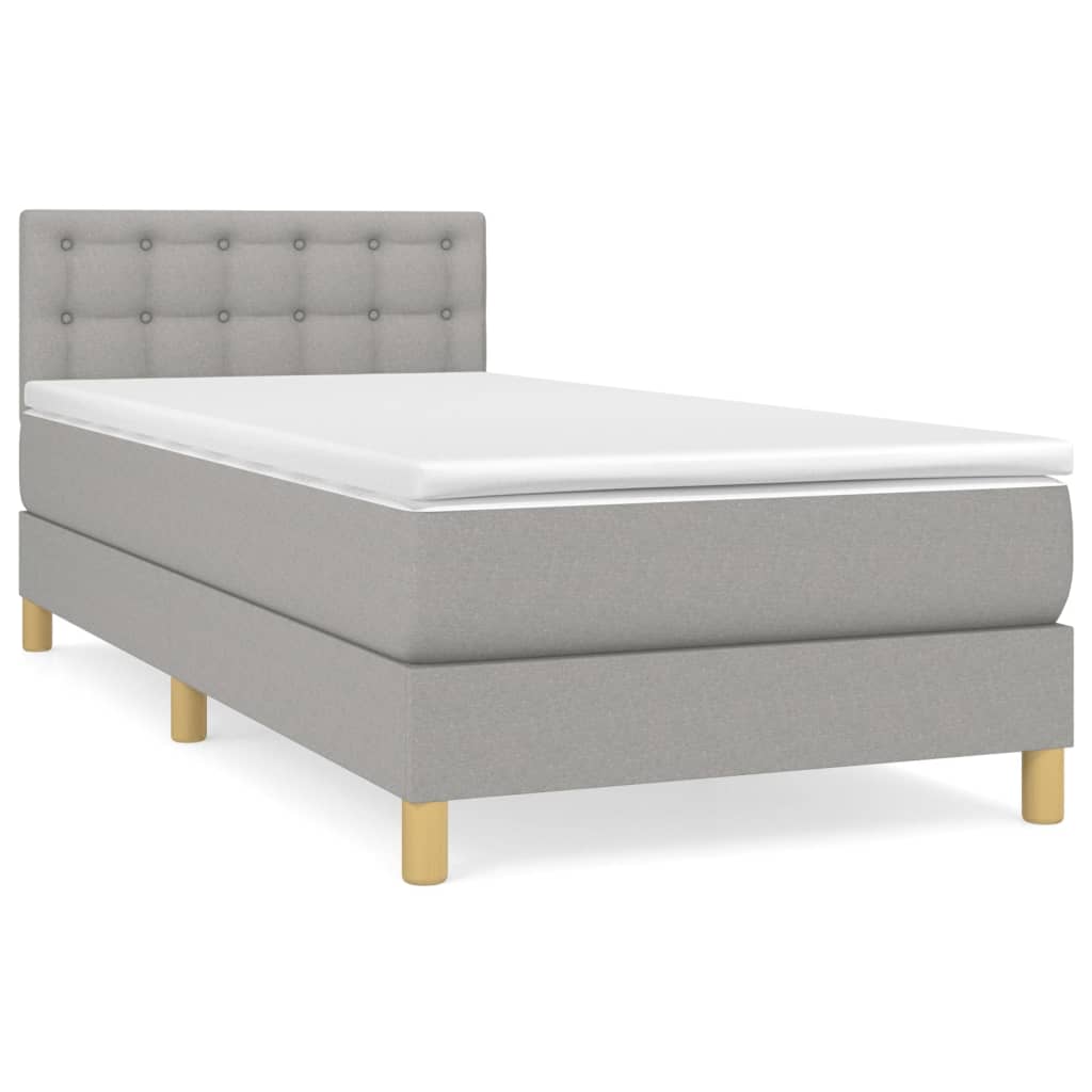 vidaXL Sommier à lattes de lit avec matelas Gris clair 80x200 cm Tissu