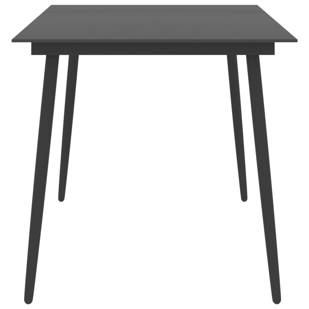 vidaXL Table à dîner de jardin Noir 150x90x74 cm Acier et verre
