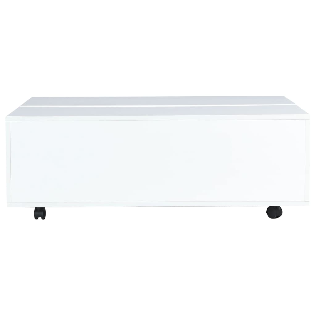 vidaXL Table basse Blanc brillant 100x100x35 cm