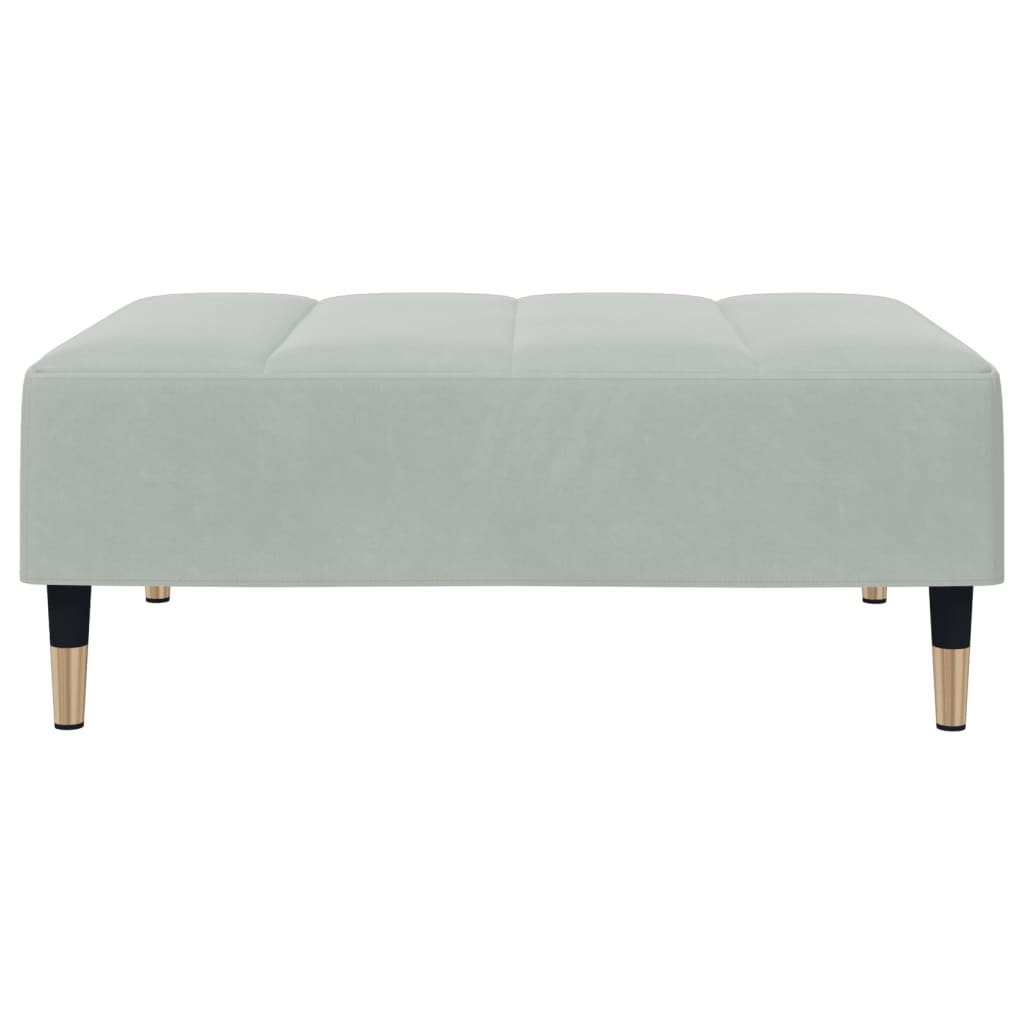 vidaXL Repose-pied gris clair 77x55x31 cm velours