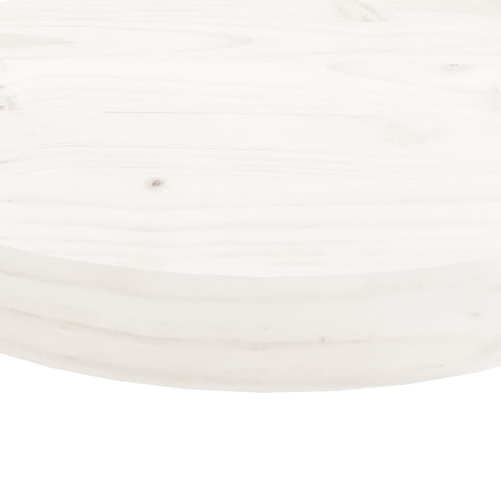 vidaXL Dessus de table rond blanc Ø70x3 cm bois de pin massif