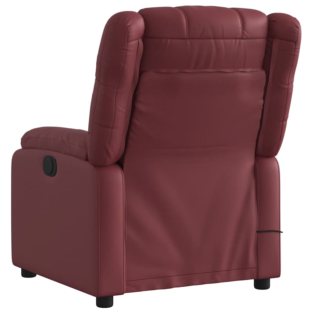 vidaXL Fauteuil de massage inclinable électrique rouge bordeaux