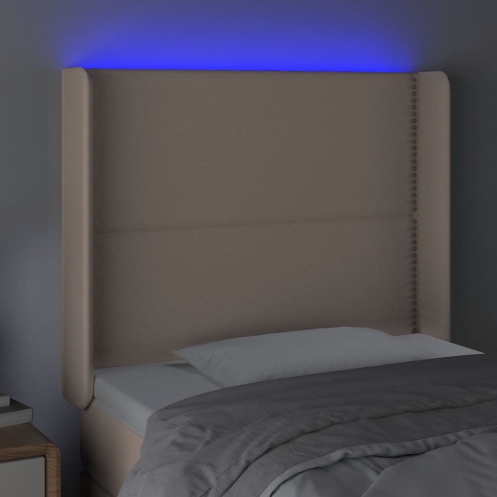 vidaXL Tête de lit à LED Cappuccino 93x16x118/128 cm Similicuir