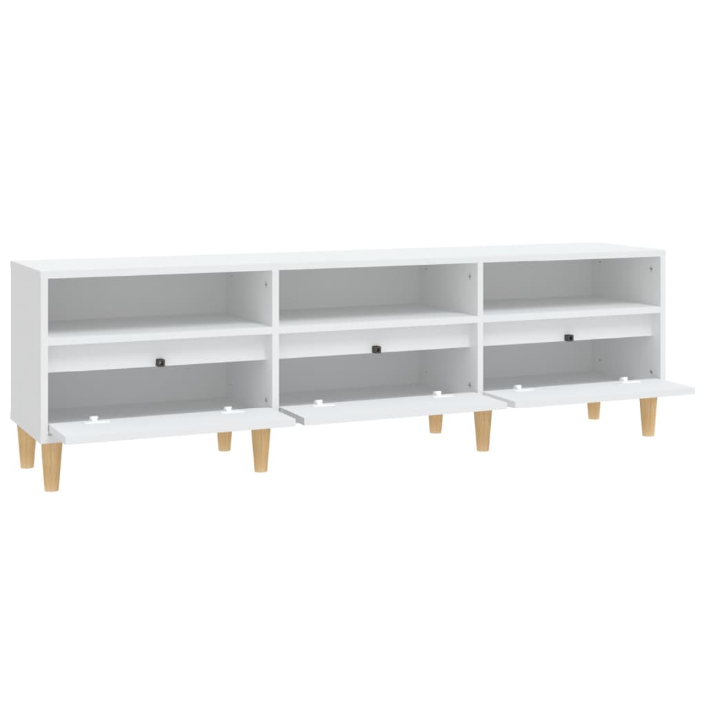 vidaXL Meuble TV blanc 150x30x44,5 cm bois d'ingénierie