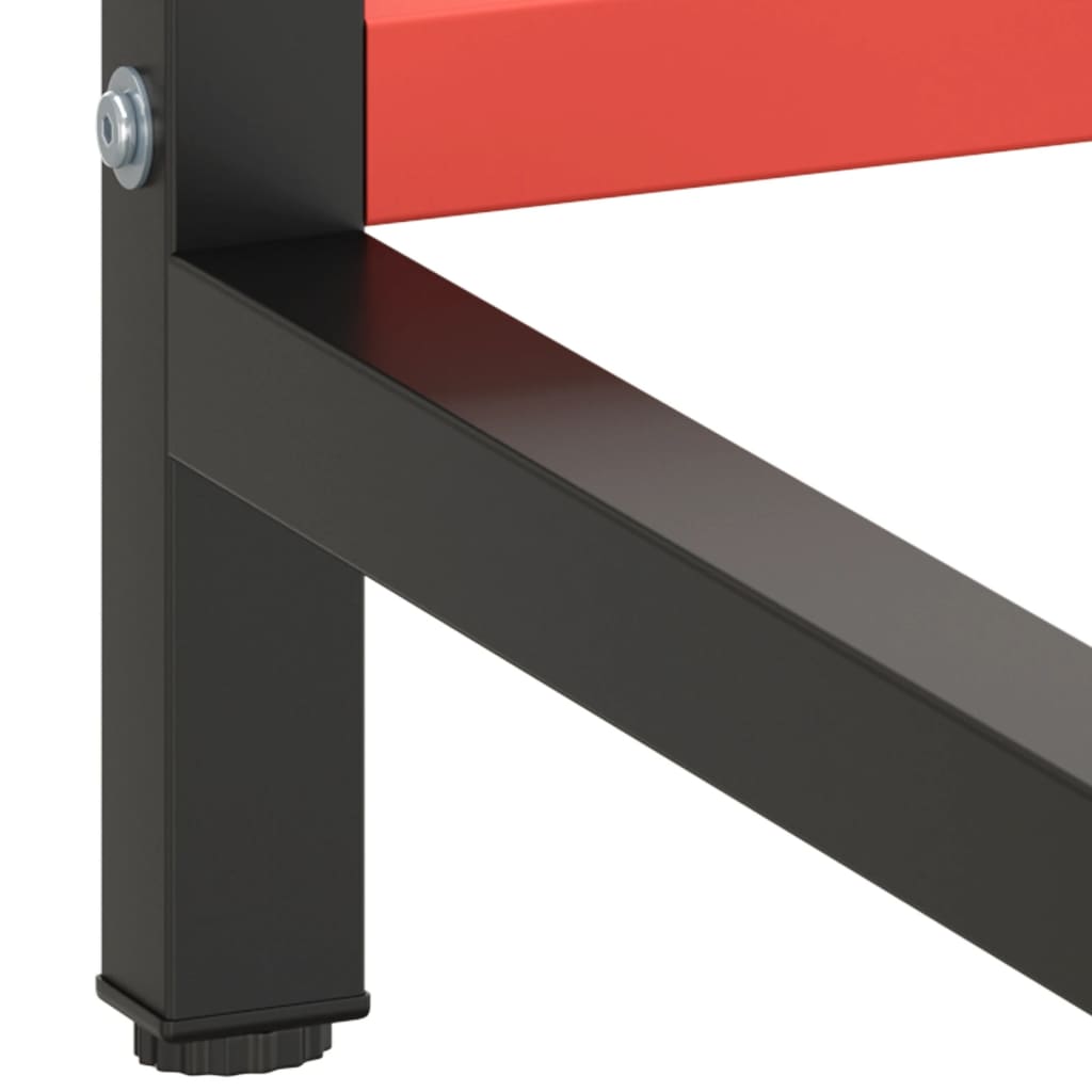 vidaXL Cadre de banc de travail Noir et rouge mat 180x57x79 cm Métal