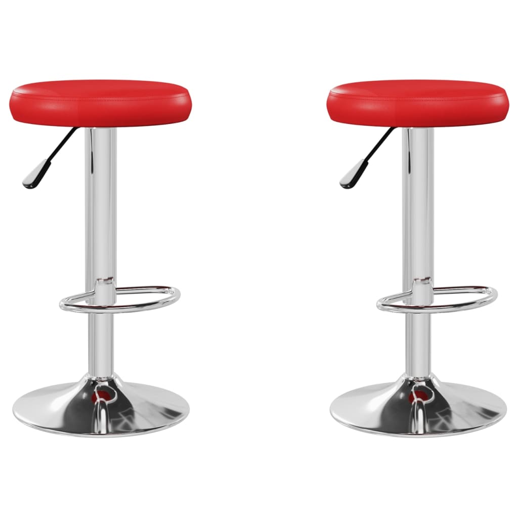 vidaXL Tabourets de bar 2 pcs rouge similicuir