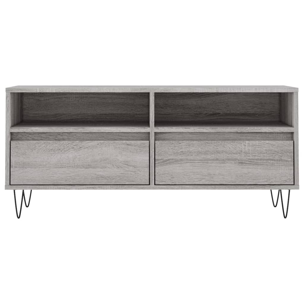 vidaXL Meuble TV sonoma gris 100x34,5x44,5 cm bois d'ingénierie