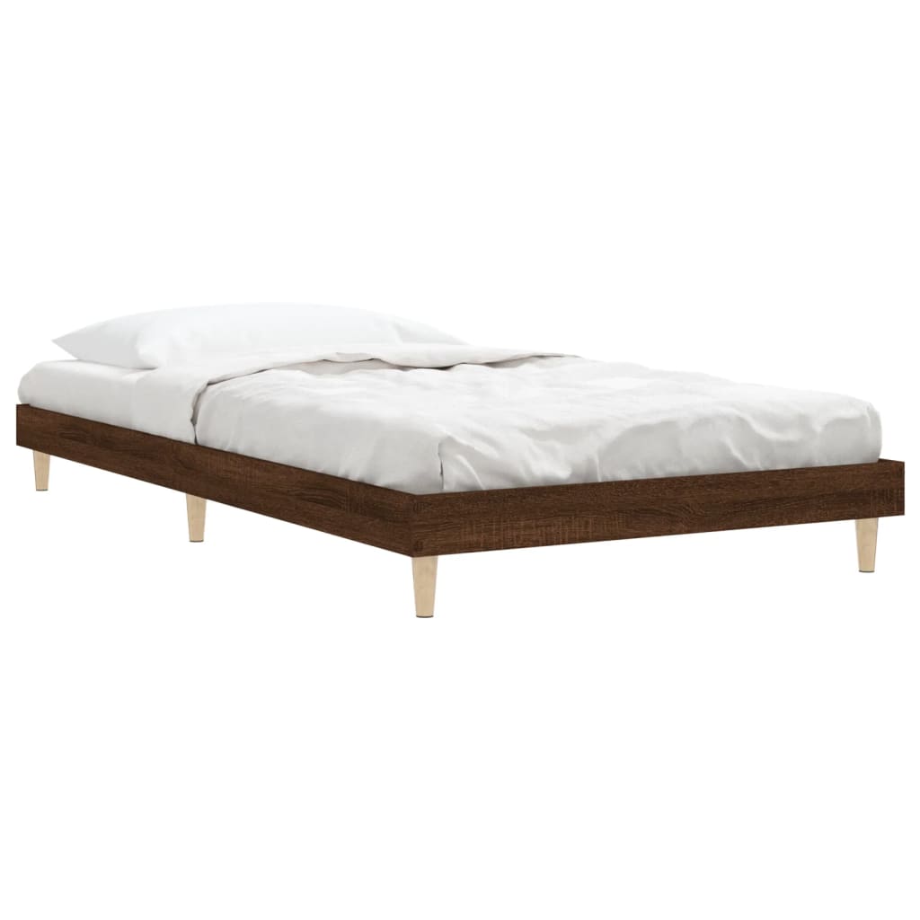 vidaXL Cadre de lit sans matelas chêne marron 90x200cm bois ingénierie