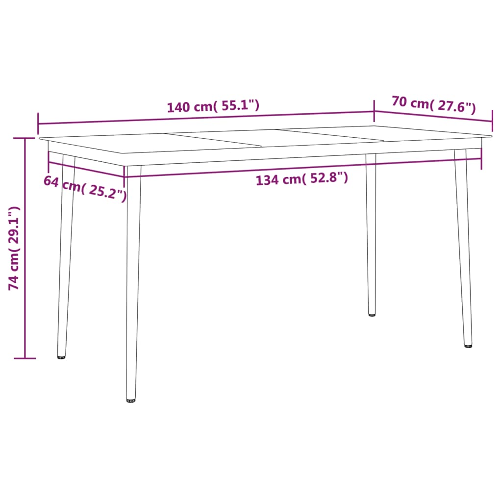 vidaXL Ensemble à manger de jardin 7 pcs Anthracite