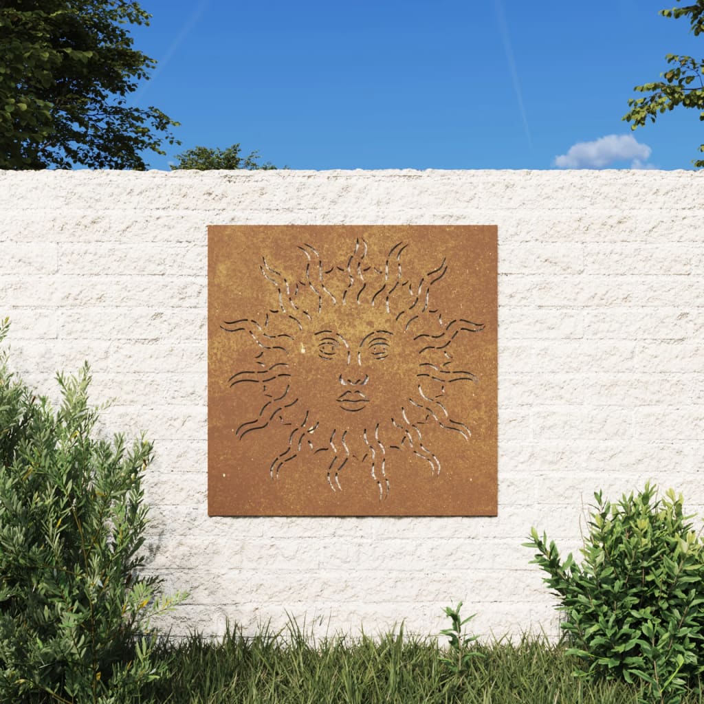 vidaXL Décoration murale jardin 55x55 cm acier corten design du soleil