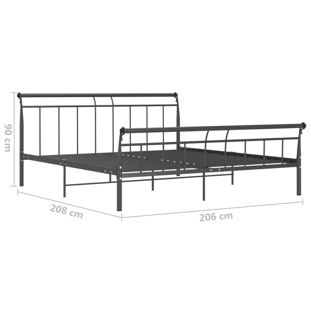 vidaXL Cadre de lit sans matelas noir métal 200x200 cm