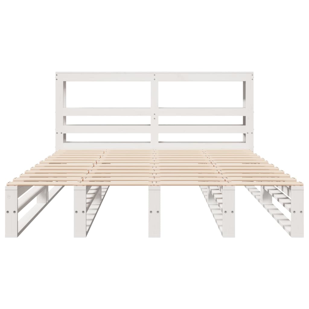 vidaXL Cadre de lit sans matelas blanc 120x190 cm bois de pin massif