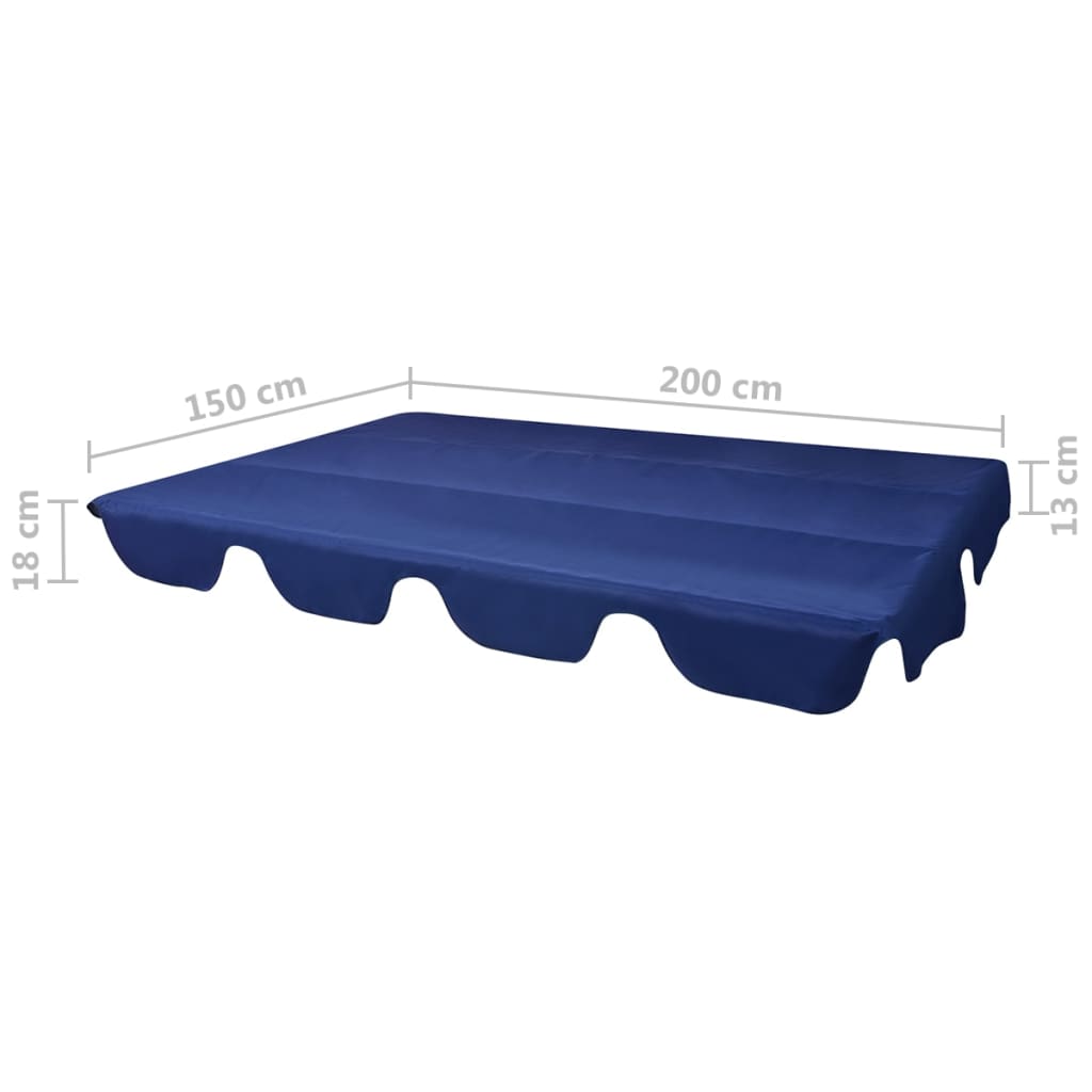 vidaXL Toit de rechange pour balançoire de jardin Bleu 226 x 186 cm