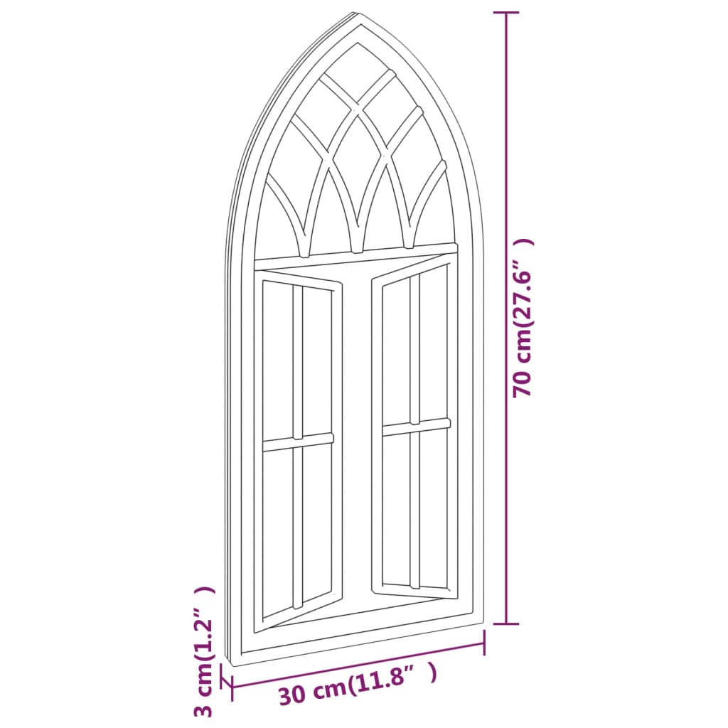 vidaXL Miroir de jardin Sable 70x30 cm Fer pour utilisation extérieure