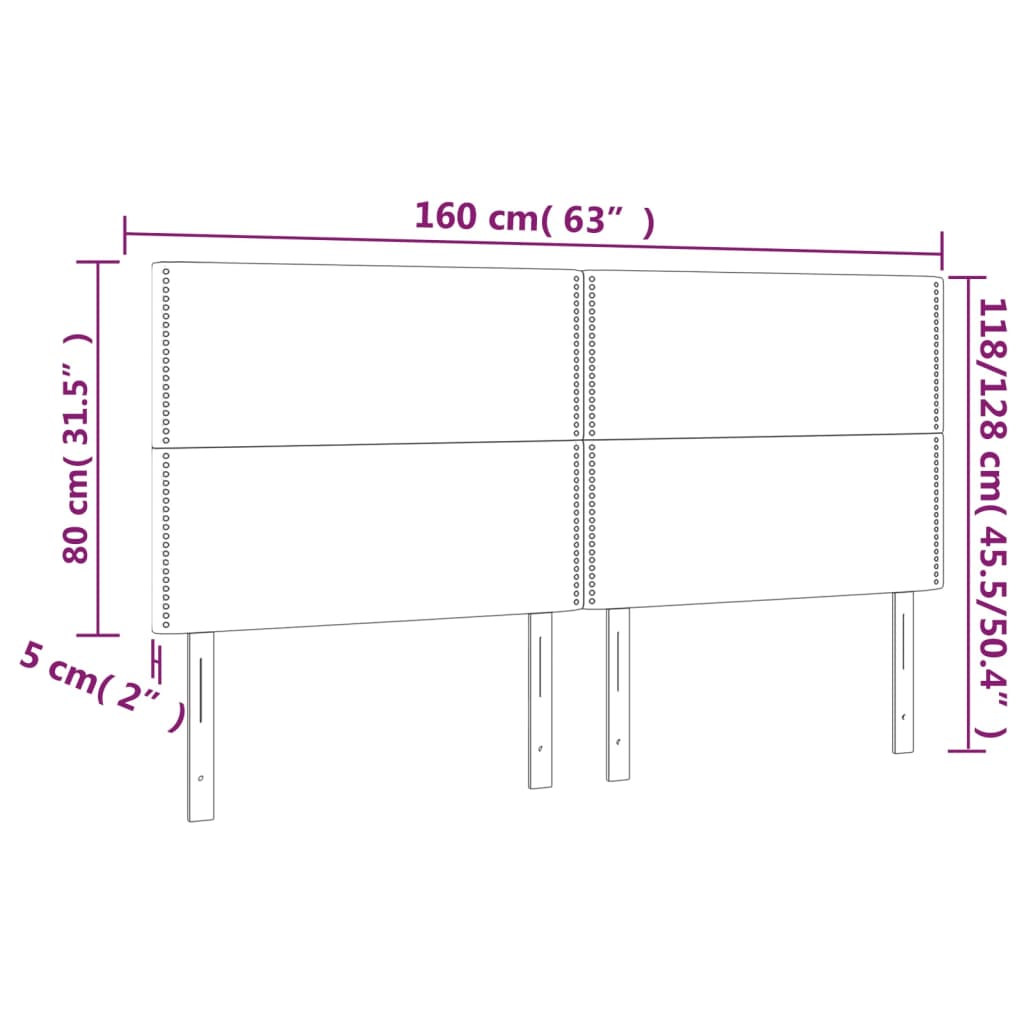 vidaXL Têtes de lit 4 pcs Marron Foncé 80x5x78/88 cm Tissu