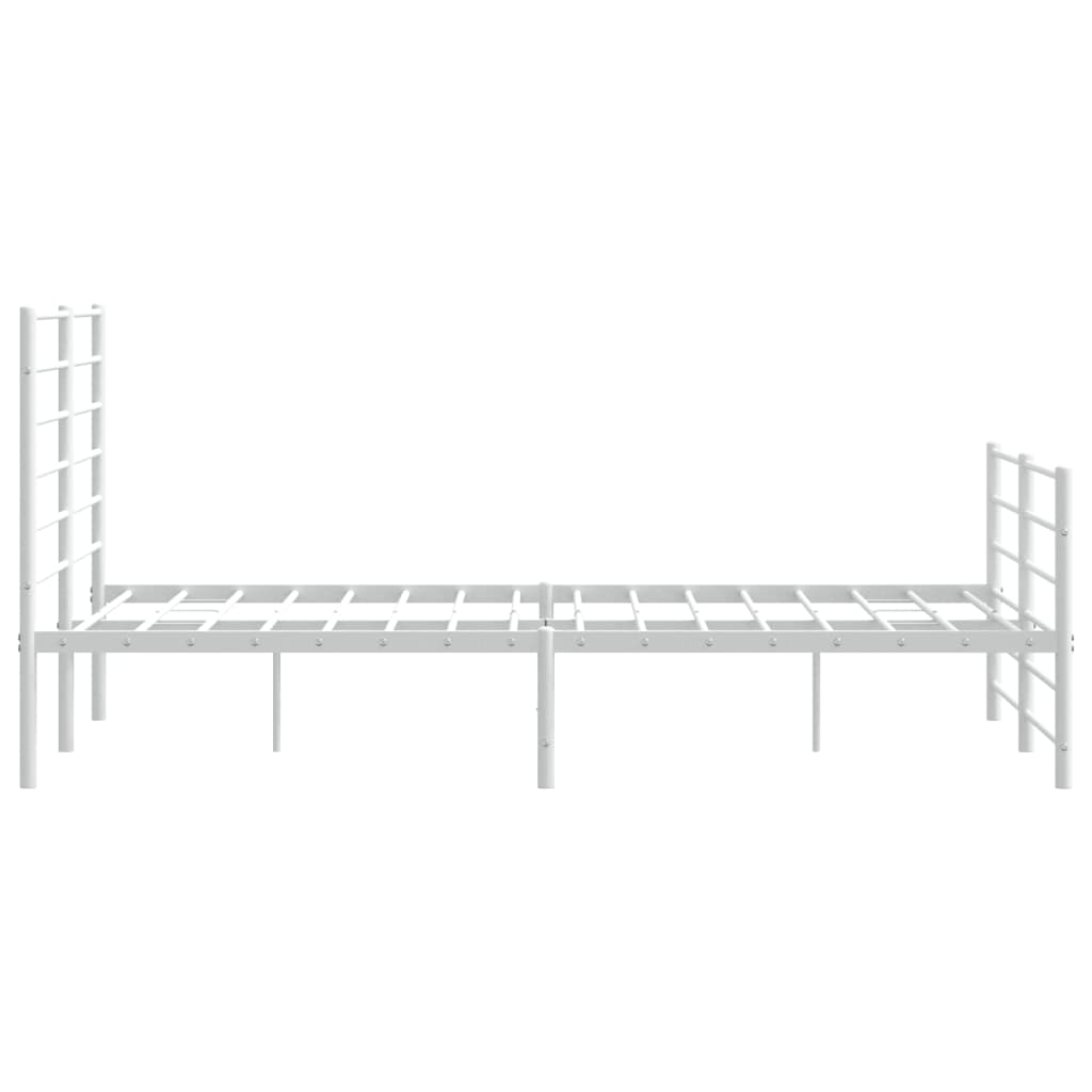 vidaXL Cadre de lit métal sans matelas et pied de lit blanc 120x200 cm