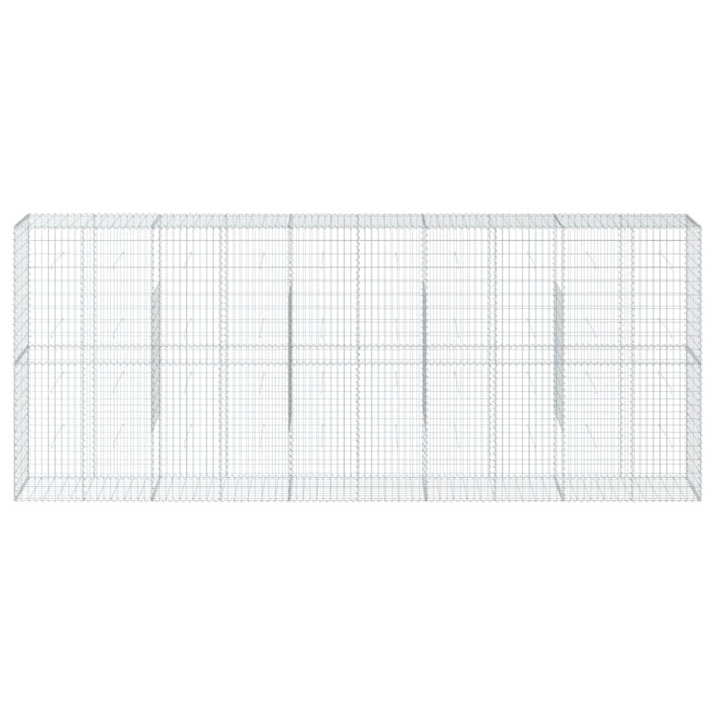 vidaXL Panier gabion avec couvercle 500x50x200 cm fer galvanisé