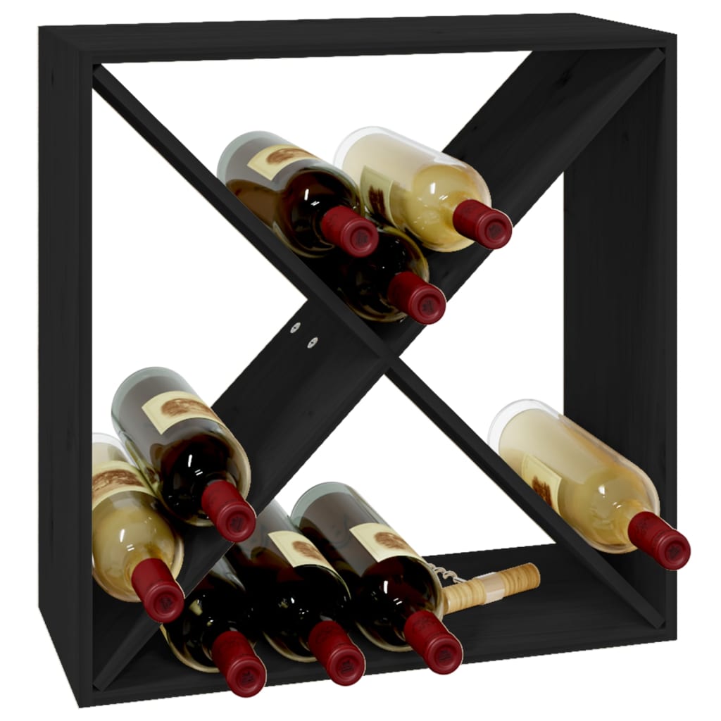 vidaXL Armoire à vin Noir 62x25x62 cm Bois de pin massif