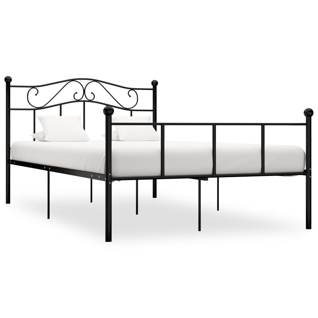 vidaXL Cadre de lit Noir Métal 120 x 200 cm
