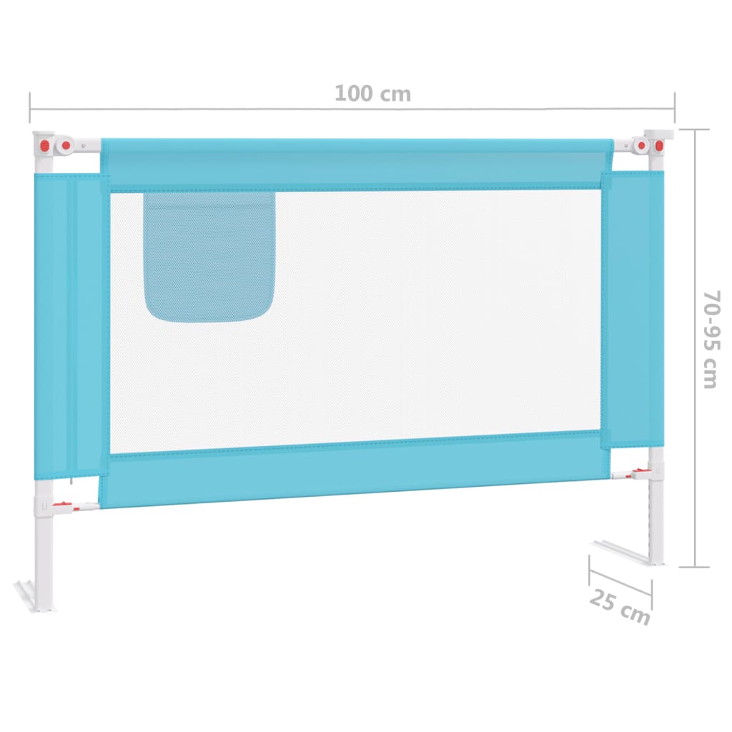 vidaXL Barrière de sécurité de lit d'enfant Bleu 100x25 cm Tissu