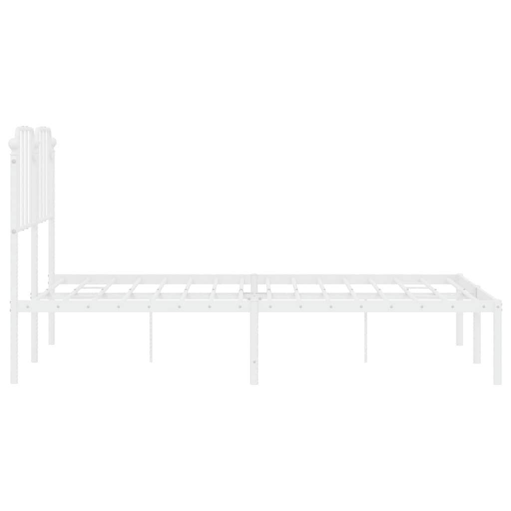 vidaXL Cadre de lit métal sans matelas et tête de lit blanc 140x190 cm