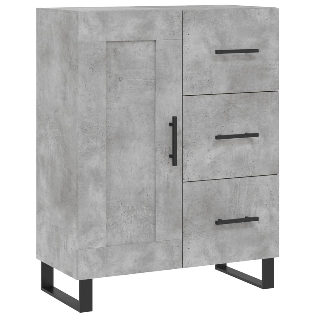 vidaXL Buffet haut Gris béton 69,5x34x180 cm Bois d'ingénierie