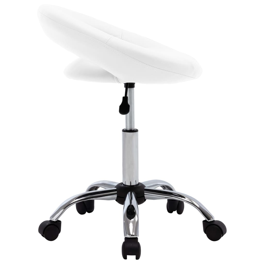 vidaXL Chaise pivotante de salle à manger Blanc Similicuir