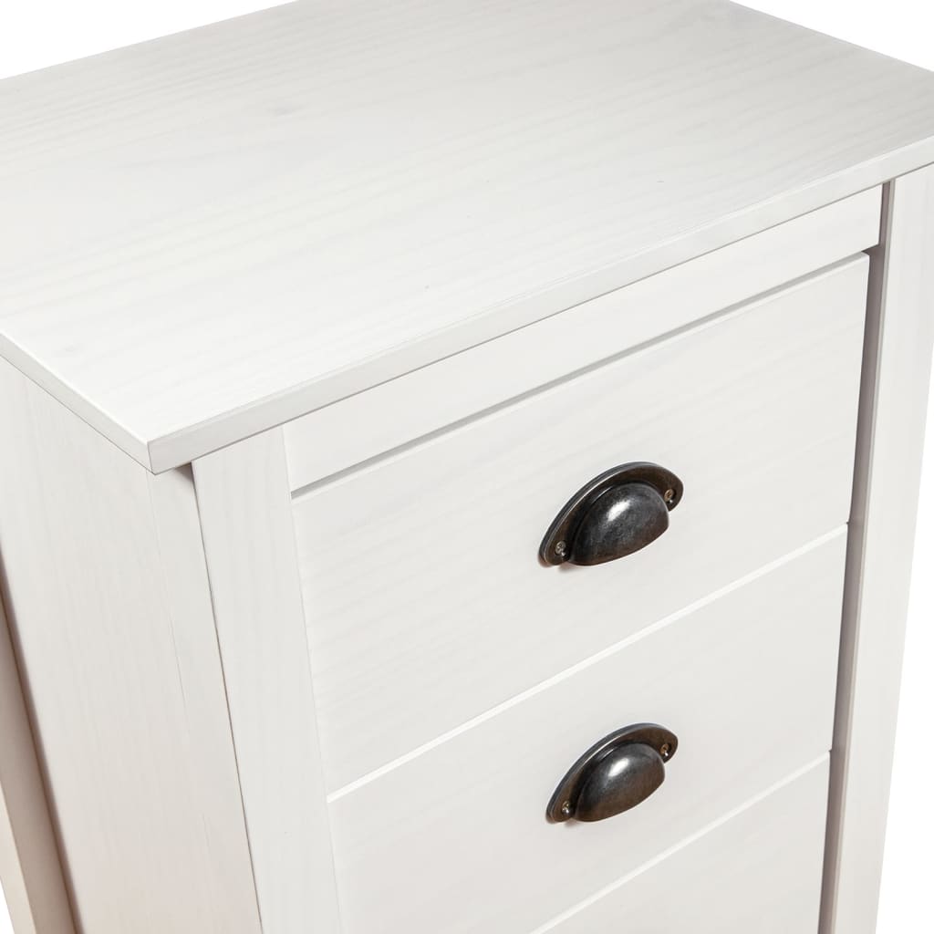 vidaXL Buffet Hill Blanc 46x35x80 cm Bois de pin solide