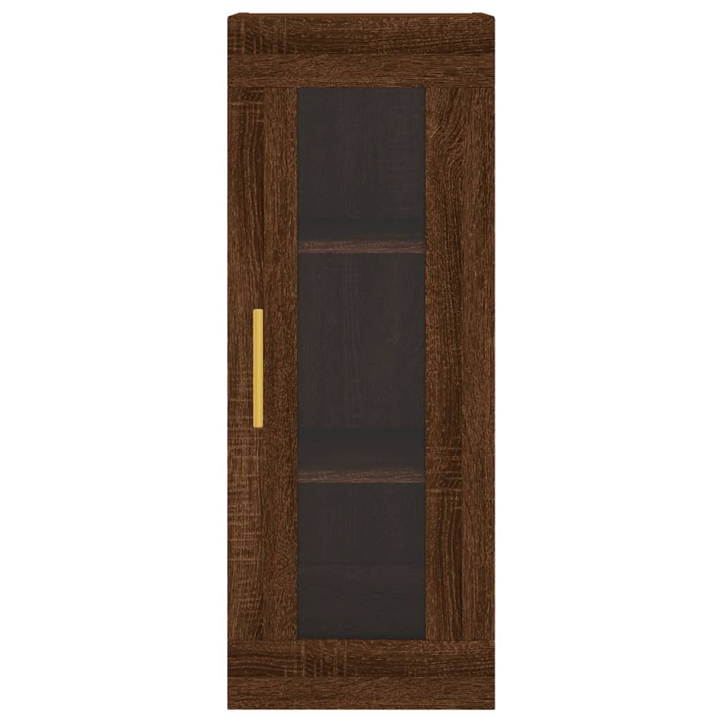 vidaXL Buffet haut Chêne marron 34,5x34x180 cm Bois d'ingénierie