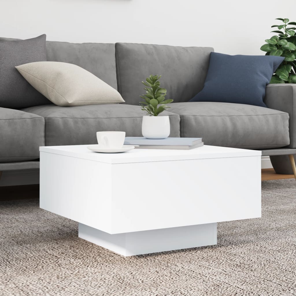 vidaXL Table basse blanc 55x55x31 cm bois d'ingénierie