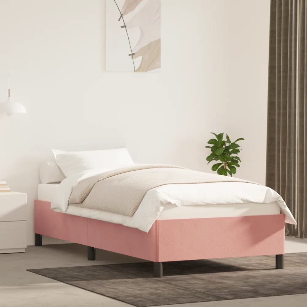 vidaXL Cadre de lit sans matelas rose 100x200 cm velours