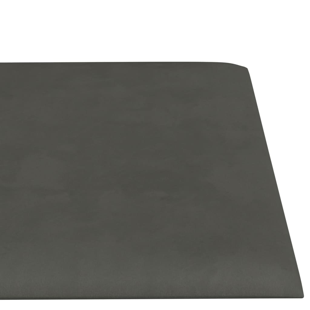 vidaXL Panneaux muraux 12 pcs Gris foncé 30x15 cm Velours 0,54 m²