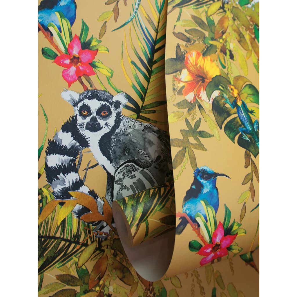 DUTCH WALLCOVERINGS Papier peint Lemur Ocre