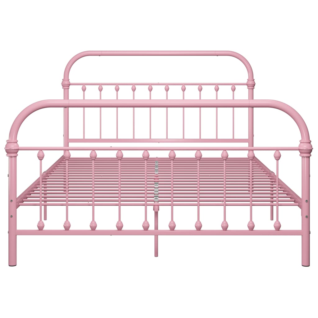 vidaXL Cadre de lit sans matelas rose métal 140x200 cm