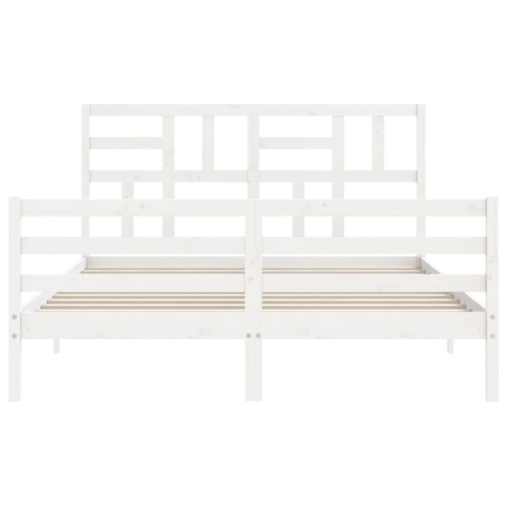 vidaXL Cadre de lit sans matelas blanc bois de pin massif