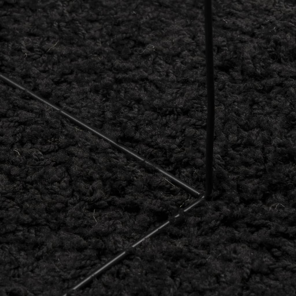 vidaXL Tapis shaggy PAMPLONA poils longs moderne noir Ø 280 cm